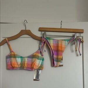 BILLABONG WARM WAVES TIE SKIMPY HIKE SWIMSUIT SWIMWEAR SET SIZE M MSRP $160 NWT